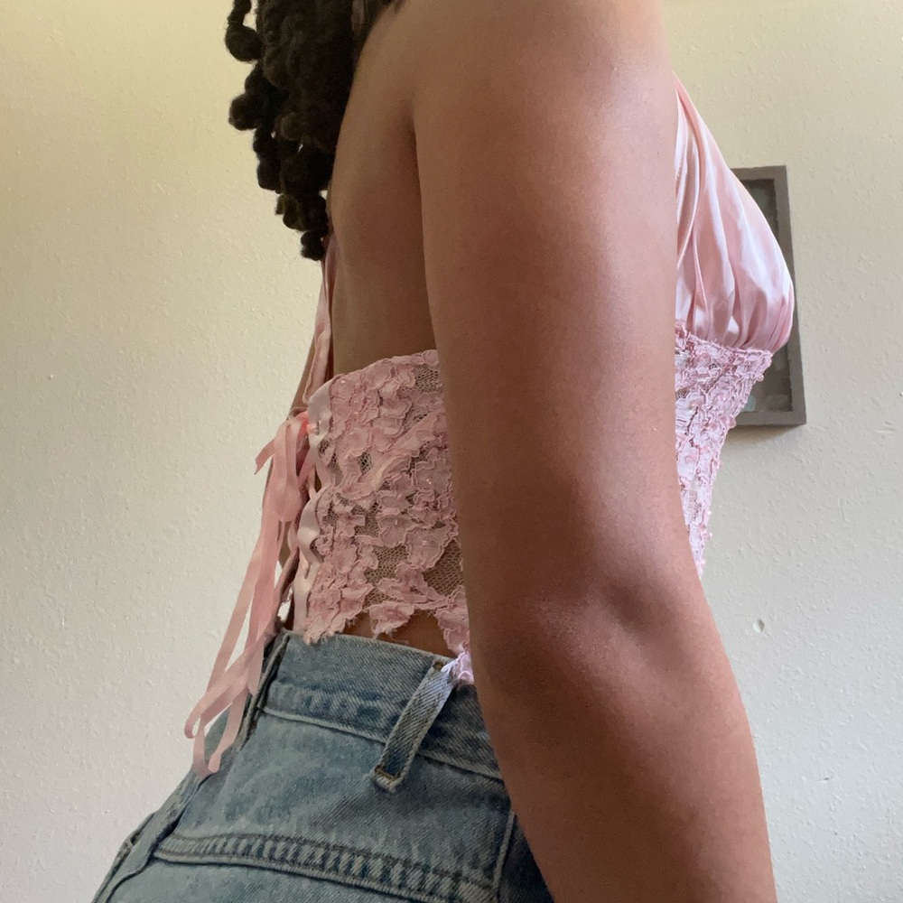 vtg pink lace corset 🎀 - Picture 3 of 4